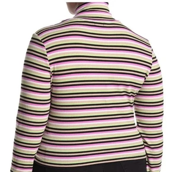 AFRM Striped Mollie Long Sleeve Drawstring Ribbed Knit Crop Top SZ 3X - Picture 8 of 10